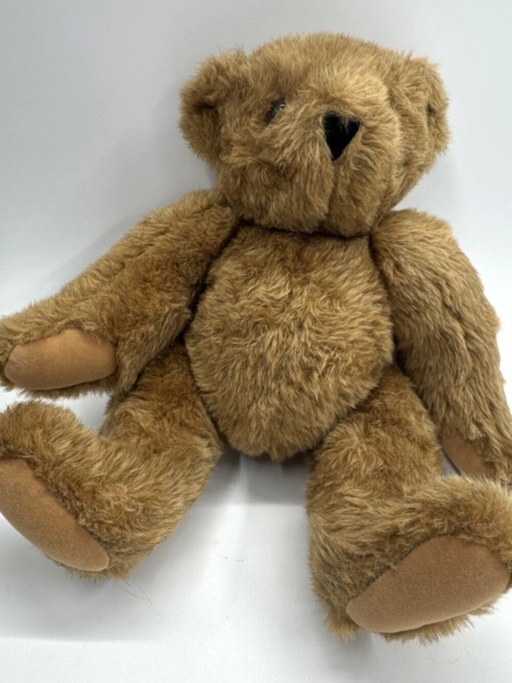 Vintage Vermont Teddy Bear Brown 17 in Handmade Jointed Stuffed Animal Plush USA